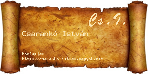 Csarankó István névjegykártya
